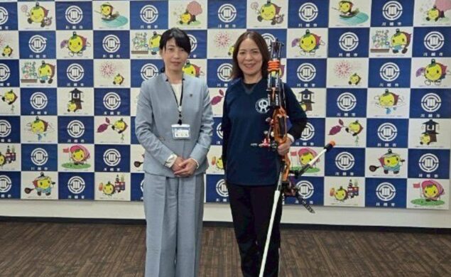 宮田悦子選手が表敬訪問を行いました。