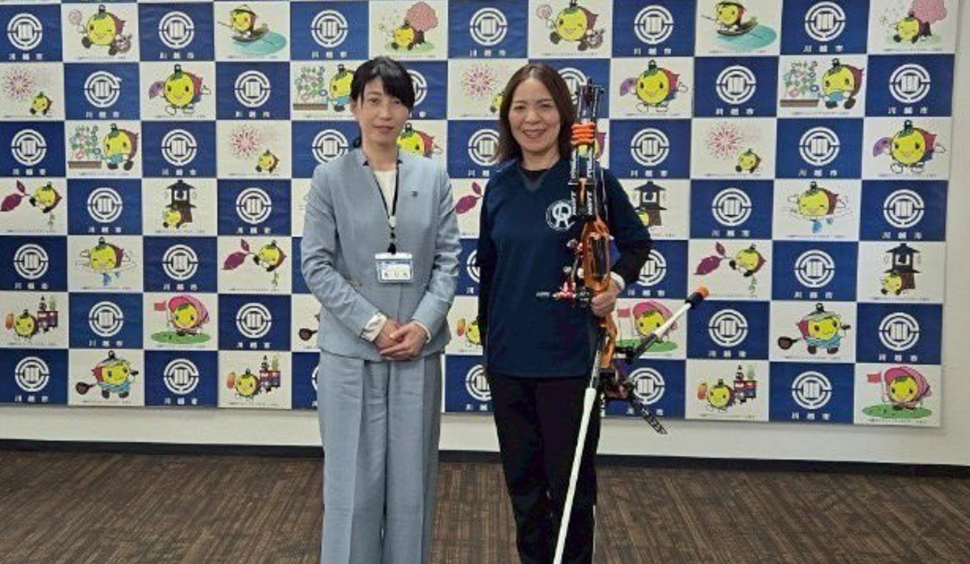 宮田悦子選手が表敬訪問を行いました。